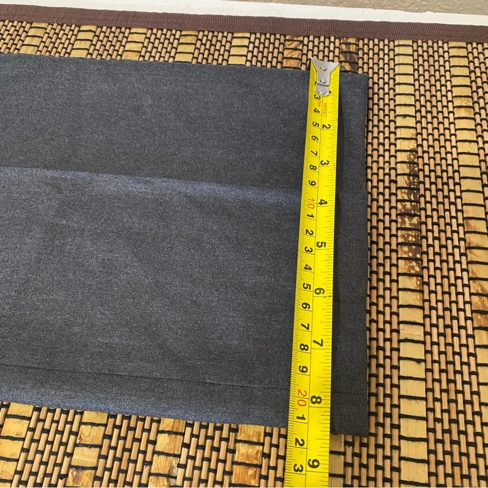 CELINE Gray Wool Trousers‎ Velvet Trim Tailored Pants 44 (US 12) Made in France